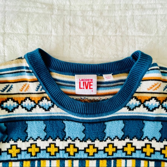 Lacoste Tribal Sweater Size 3 - Picture 2 of 3